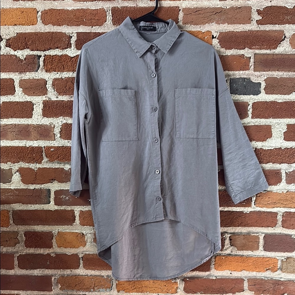 Gray Button-Up Shirt